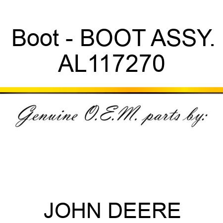 Boot - BOOT ASSY. AL117270