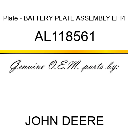 Plate - BATTERY PLATE ASSEMBLY EFI4 AL118561
