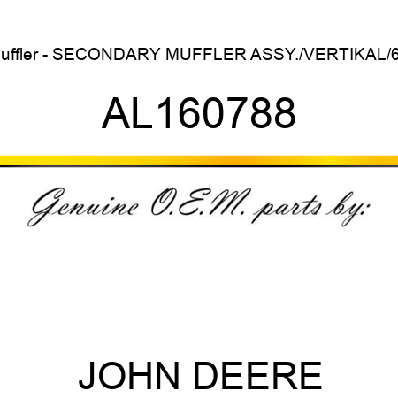 Muffler - SECONDARY MUFFLER ASSY./VERTIKAL/6C AL160788