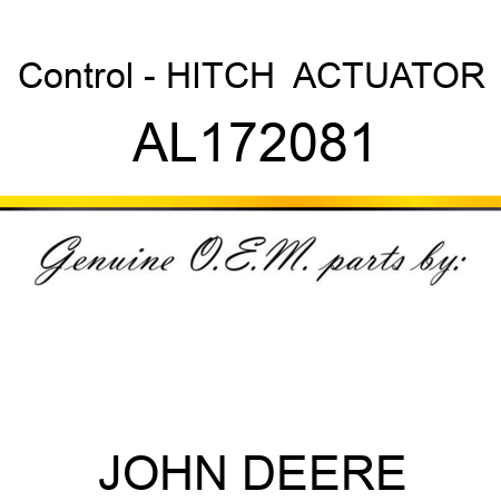 Control - HITCH , ACTUATOR AL172081