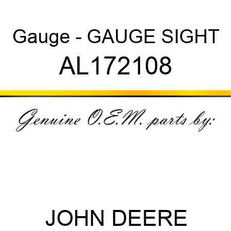 Gauge - GAUGE, SIGHT AL172108