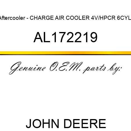 Aftercooler - CHARGE AIR COOLER 4V/HPCR 6CYL. AL172219