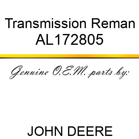 Transmission Reman AL172805