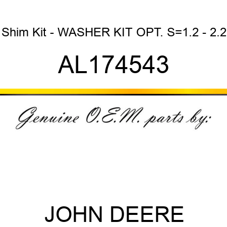 Shim Kit - WASHER KIT OPT. S=1.2 - 2.2 AL174543