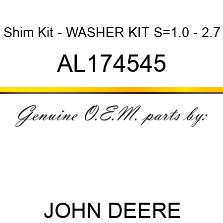 Shim Kit - WASHER KIT S=1.0 - 2.7 AL174545