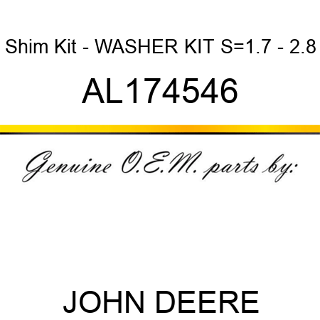 Shim Kit - WASHER KIT S=1.7 - 2.8 AL174546
