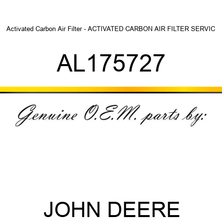 Activated Carbon Air Filter - ACTIVATED CARBON AIR FILTER, SERVIC AL175727