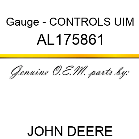 Gauge - CONTROLS, UIM AL175861