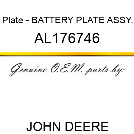 Plate - BATTERY PLATE ASSY., AL176746