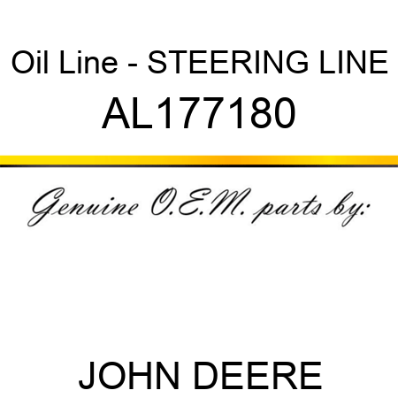 Oil Line - STEERING LINE AL177180