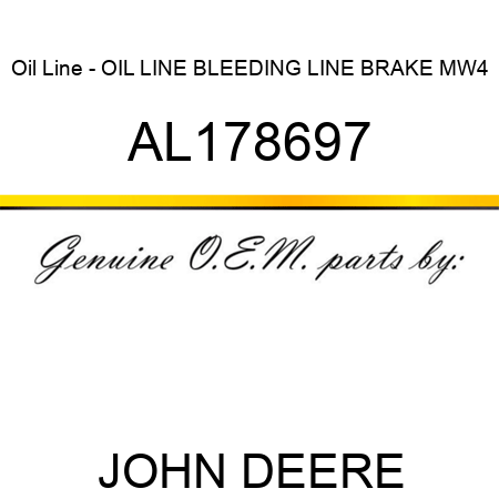 Oil Line - OIL LINE, BLEEDING LINE, BRAKE, MW4 AL178697
