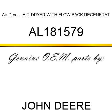 Air Dryer - AIR DRYER, WITH FLOW BACK REGENERAT AL181579