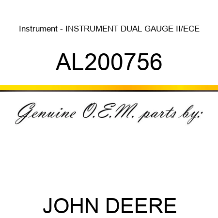 Instrument - INSTRUMENT, DUAL GAUGE II/ECE AL200756