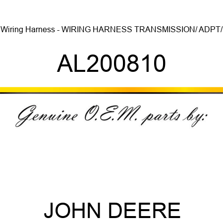 Wiring Harness - WIRING HARNESS, TRANSMISSION/ ADPT/ AL200810