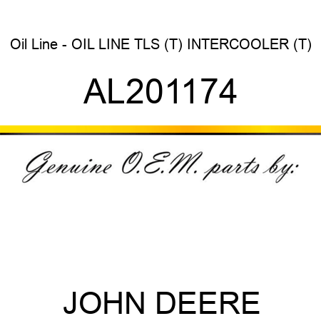 Oil Line - OIL LINE, TLS (T), INTERCOOLER (T) AL201174