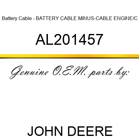 Battery Cable - BATTERY CABLE, MINUS-CABLE ENGINE/C AL201457