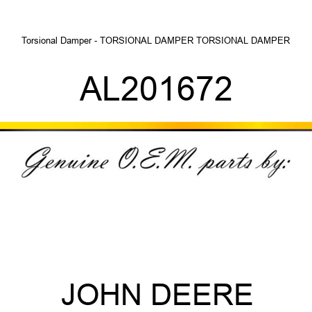 Torsional Damper - TORSIONAL DAMPER, TORSIONAL DAMPER AL201672