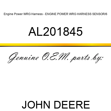 Engine Power WRG Harness - ENGINE POWER WRG HARNESS, ,SENSOR/6 AL201845