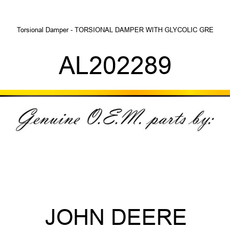 Torsional Damper - TORSIONAL DAMPER, WITH GLYCOLIC GRE AL202289