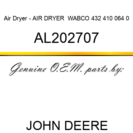 Air Dryer - AIR DRYER, , WABCO 432 410 064 0 AL202707