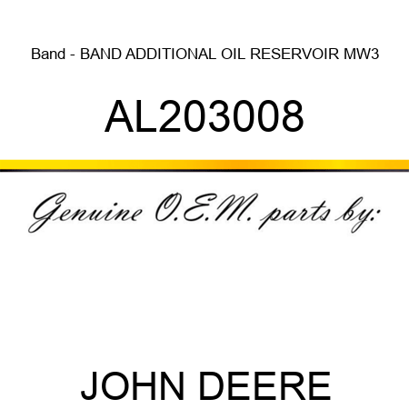 Band - BAND, ADDITIONAL OIL RESERVOIR, MW3 AL203008
