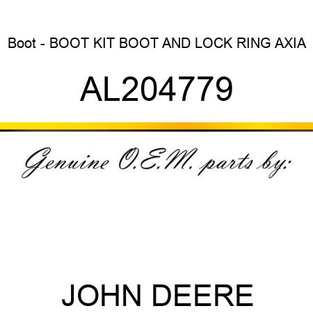 Boot - BOOT, KIT, BOOT AND LOCK RING, AXIA AL204779