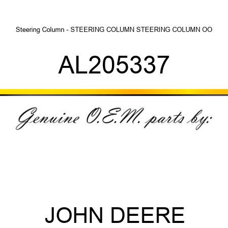 Steering Column - STEERING COLUMN, STEERING COLUMN OO AL205337