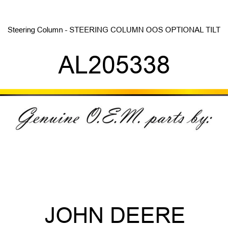 Steering Column - STEERING COLUMN, OOS OPTIONAL, TILT AL205338