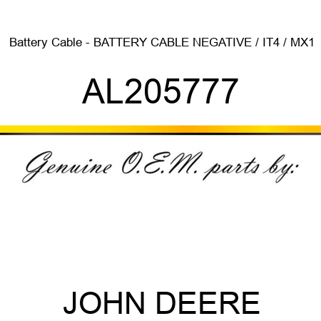 Battery Cable - BATTERY CABLE, NEGATIVE / IT4 / MX1 AL205777
