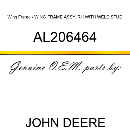Wing Frame - WING FRAME, ASSY. RH WITH WELD STUD AL206464