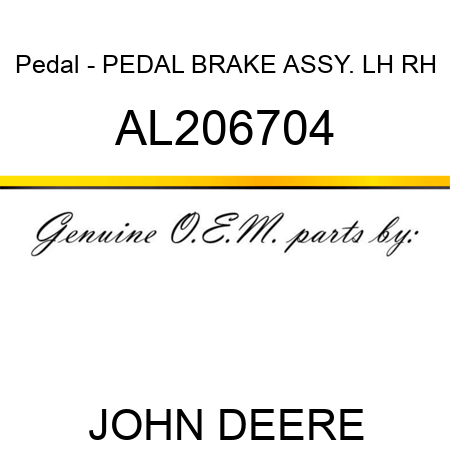 Pedal - PEDAL, BRAKE, ASSY. LH+RH AL206704