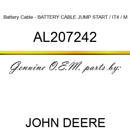 Battery Cable - BATTERY CABLE, JUMP START / IT4 / M AL207242