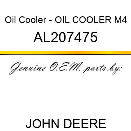 Oil Cooler - OIL COOLER, M4 AL207475