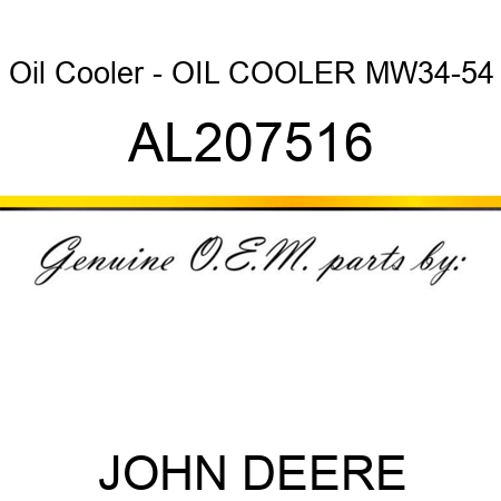 Oil Cooler - OIL COOLER, MW34-54 AL207516