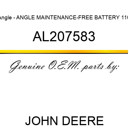Angle - ANGLE, MAINTENANCE-FREE BATTERY 110 AL207583
