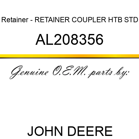 Retainer - RETAINER, COUPLER HTB STD AL208356