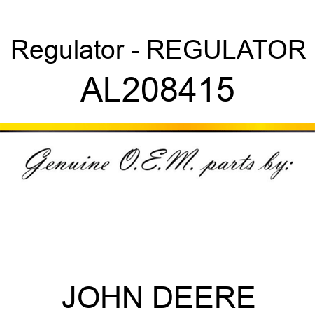 Regulator - REGULATOR AL208415