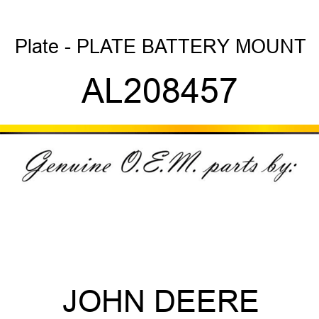Plate - PLATE, BATTERY, MOUNT AL208457