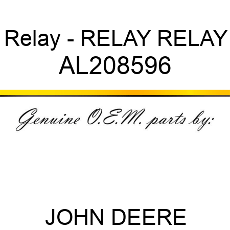 Relay - RELAY, RELAY AL208596