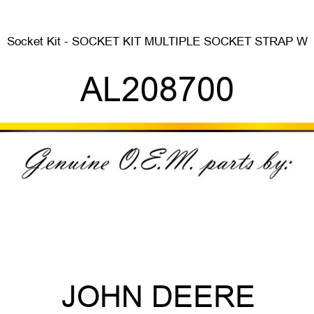 Socket Kit - SOCKET KIT, MULTIPLE SOCKET STRAP W AL208700