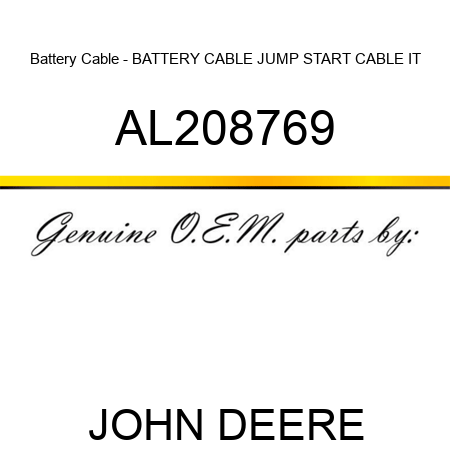 Battery Cable - BATTERY CABLE, JUMP START CABLE IT AL208769