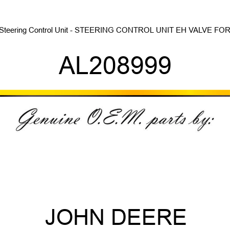Steering Control Unit - STEERING CONTROL UNIT, EH VALVE FOR AL208999