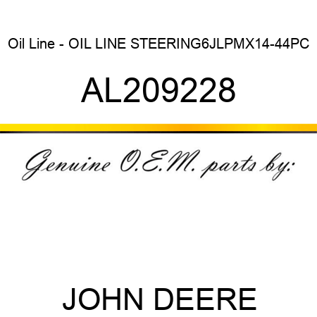 Oil Line - OIL LINE, STEERING,6J,LP,MX14-44,PC AL209228