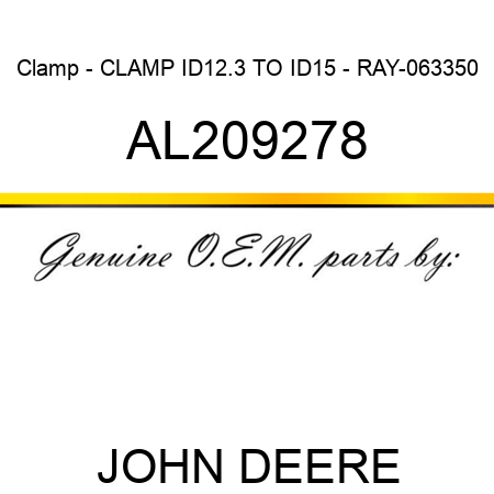 Clamp - CLAMP, ID12.3 TO ID15 - RAY-063350 AL209278