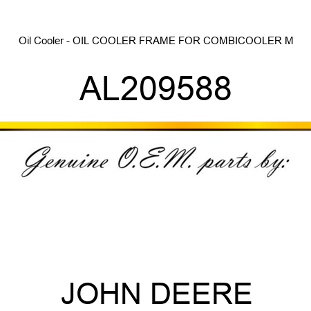 Oil Cooler - OIL COOLER, FRAME FOR COMBICOOLER M AL209588