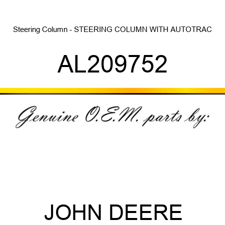 Steering Column - STEERING COLUMN, WITH AUTOTRAC AL209752