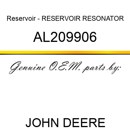 Reservoir - RESERVOIR, ,RESONATOR AL209906