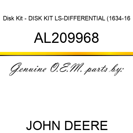 Disk Kit - DISK KIT, LS-DIFFERENTIAL (16,34-16 AL209968