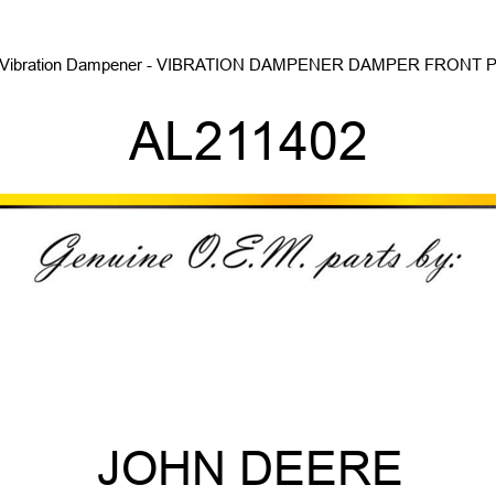 Vibration Dampener - VIBRATION DAMPENER, DAMPER, FRONT P AL211402