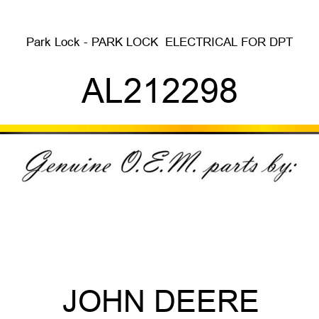 Park Lock - PARK LOCK, , ELECTRICAL FOR DPT AL212298
